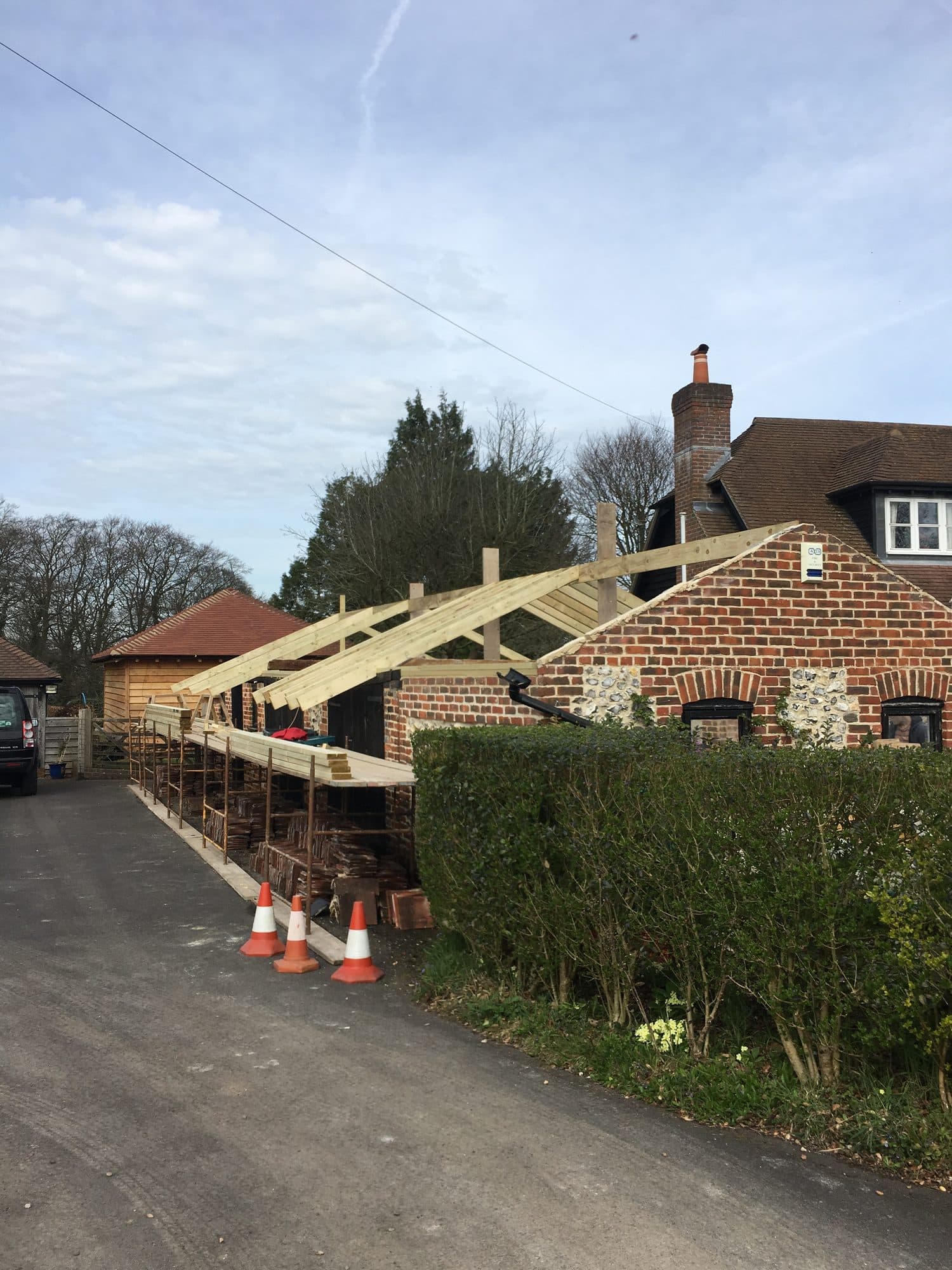 Roof going on